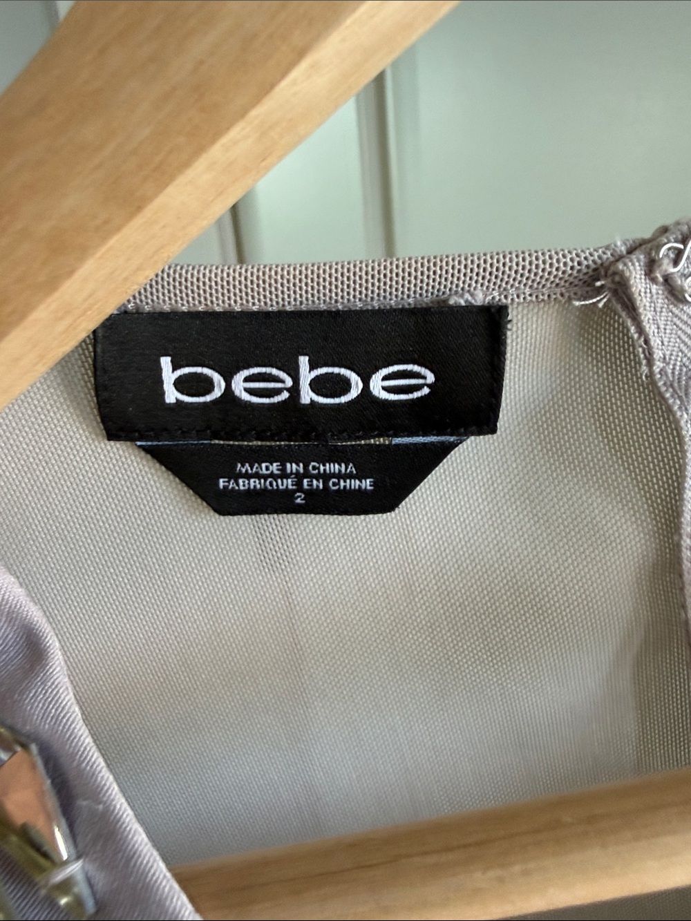 bebe Lilac Feather Hem Dress with Gold Gem Bodice - Picture 4 of 7